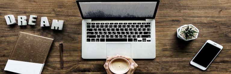 A typical small office desk layout